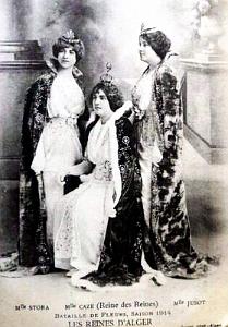 ALGER - BATAILLE DE FLEURS - REINES D'ALGER - AVRIL 1914